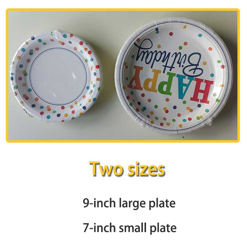 Colorful polka dot birthday decoration polka dot tableware set suitable for theme party birthday supplies