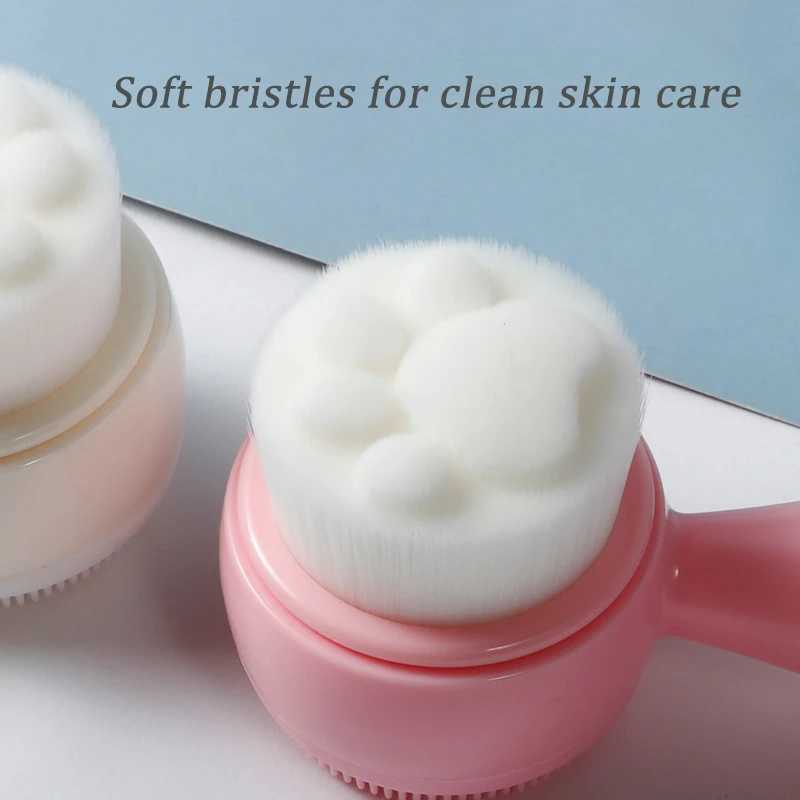 3D Double Silicone Facial Cleansing Brush New Soft Deep Cleaning Exfoliator Blackhead Removal Clean Brush Beauty Skin Care Tool Y240821