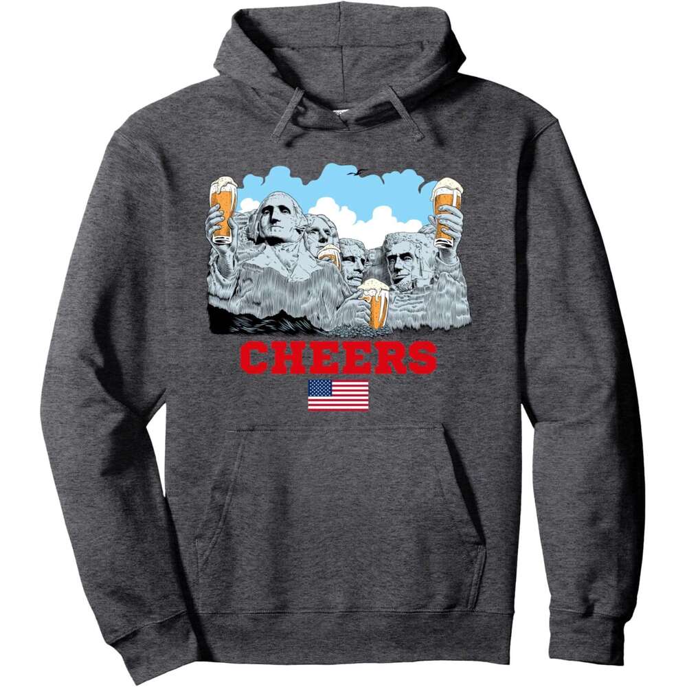 Hoodie for Mens Womens Cool Funny Rushmore Mountain USA Presidents Drinking Beer Pullover Hoodie Graphic Hoodies Sweatshirt Pullover Long Sleeve