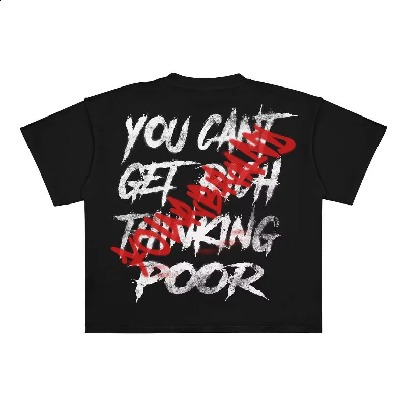 Street clothing Tshirt Y2K mens hiphop letter graphic printing oversized TShire Harajuku Gothic round neck cotton short sleeved top 240821
