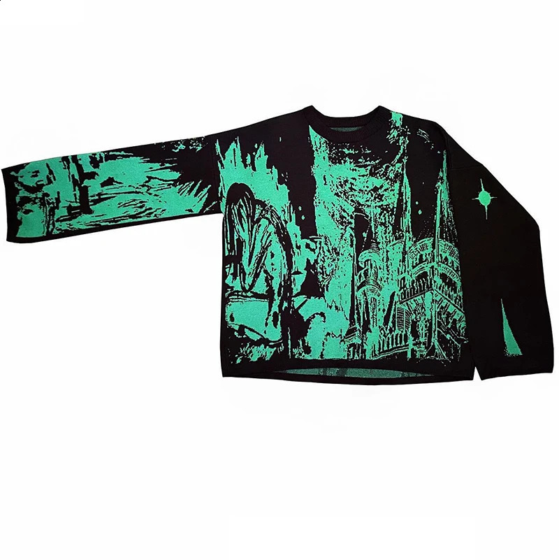 Women Mens Knitwear Vintage Pullover Gothic Style Sweater Hip Hop Streetwear Y2K Harajuku Clothes Oversized Aesthetics Fashion 240821