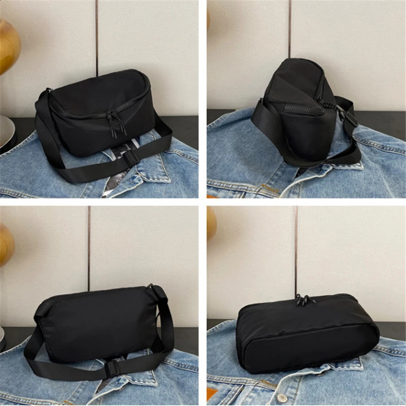MenWomen Simple Crossbody Bags SmallBig 2 Sizes Multi Layer Large Capacity Chest Travel Canvas Phone Shoulder 240821