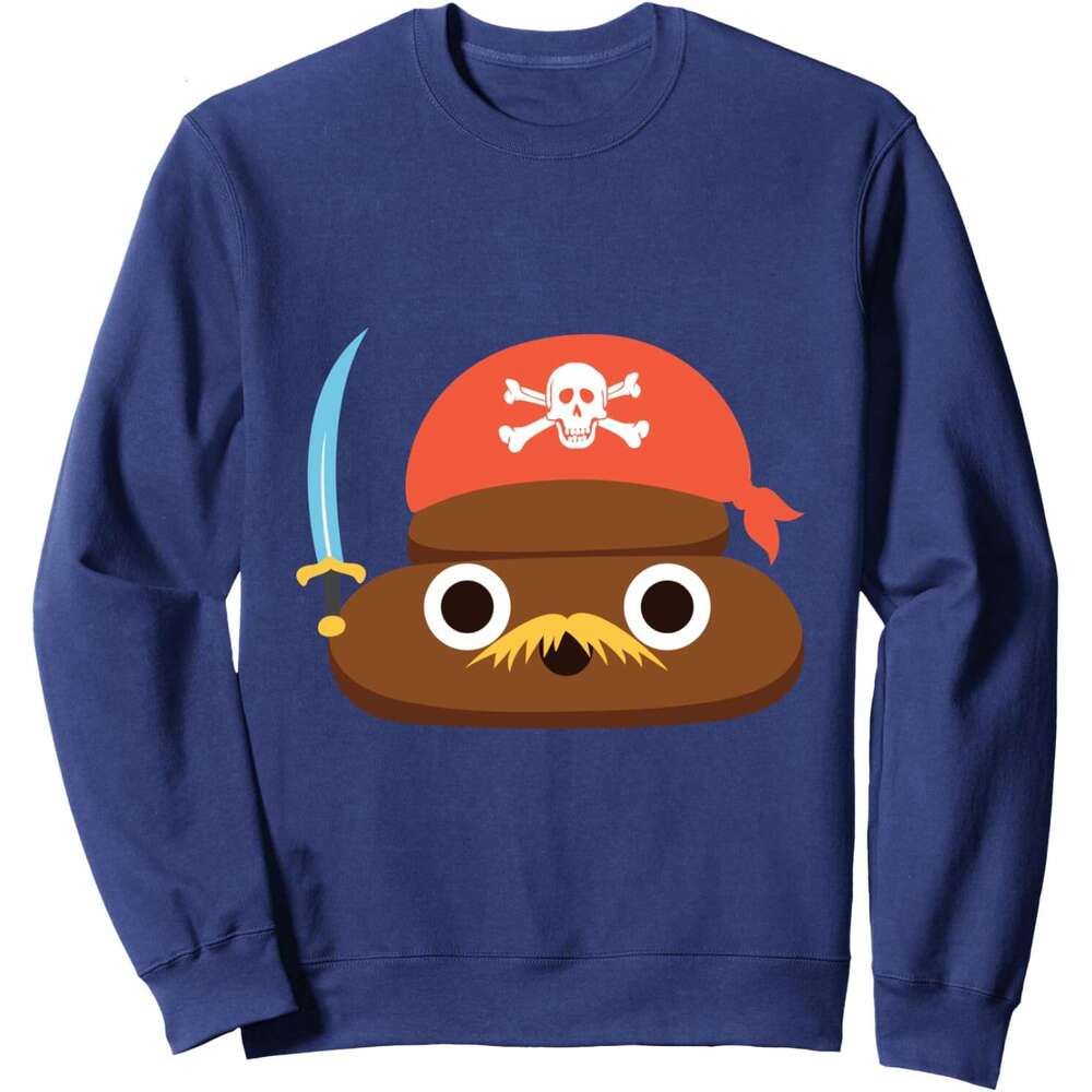 Long Sleeve Shirts for Men sweatshirt Blonde Moustache Smile Poop Pirate Funny Cartoon Sweatshirt T shirt Tee Streetwear Casual tops clothes