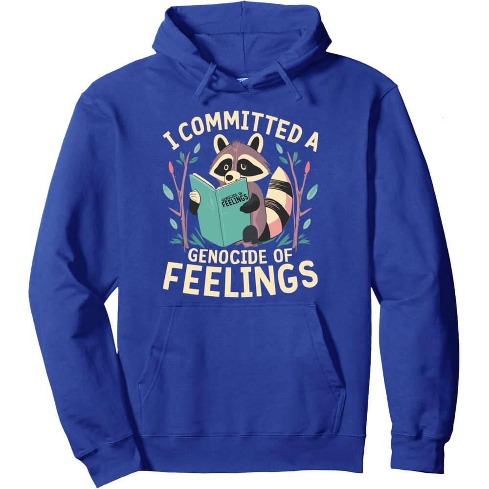 Hoodie for Mens Womens Funny Raccoon I Committed A Genocide Of Feegs Humorous Pullover Hoodie Hoodies Sweatshirt pullover jacket Long sleeve