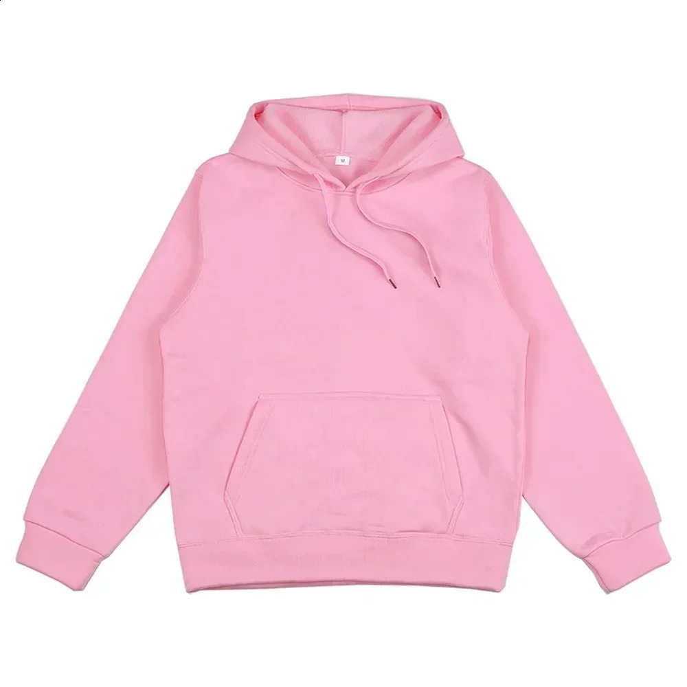 Mens fashion hooded sweater autumn and winter casual solid color hiphop street jogging loose size sports shirt 240821