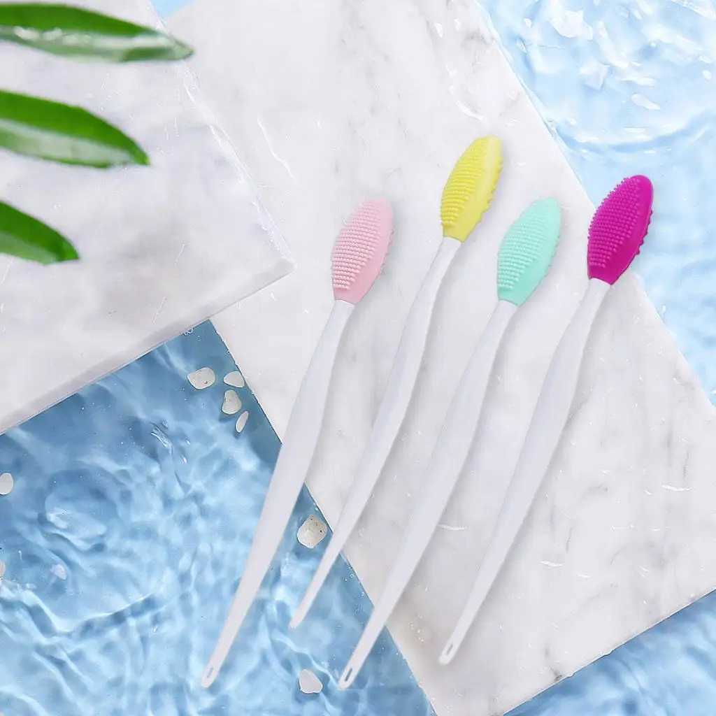 Double-Sided Lip Brush Tool Silicone Exfoliating for Cleansing Massager Y240821