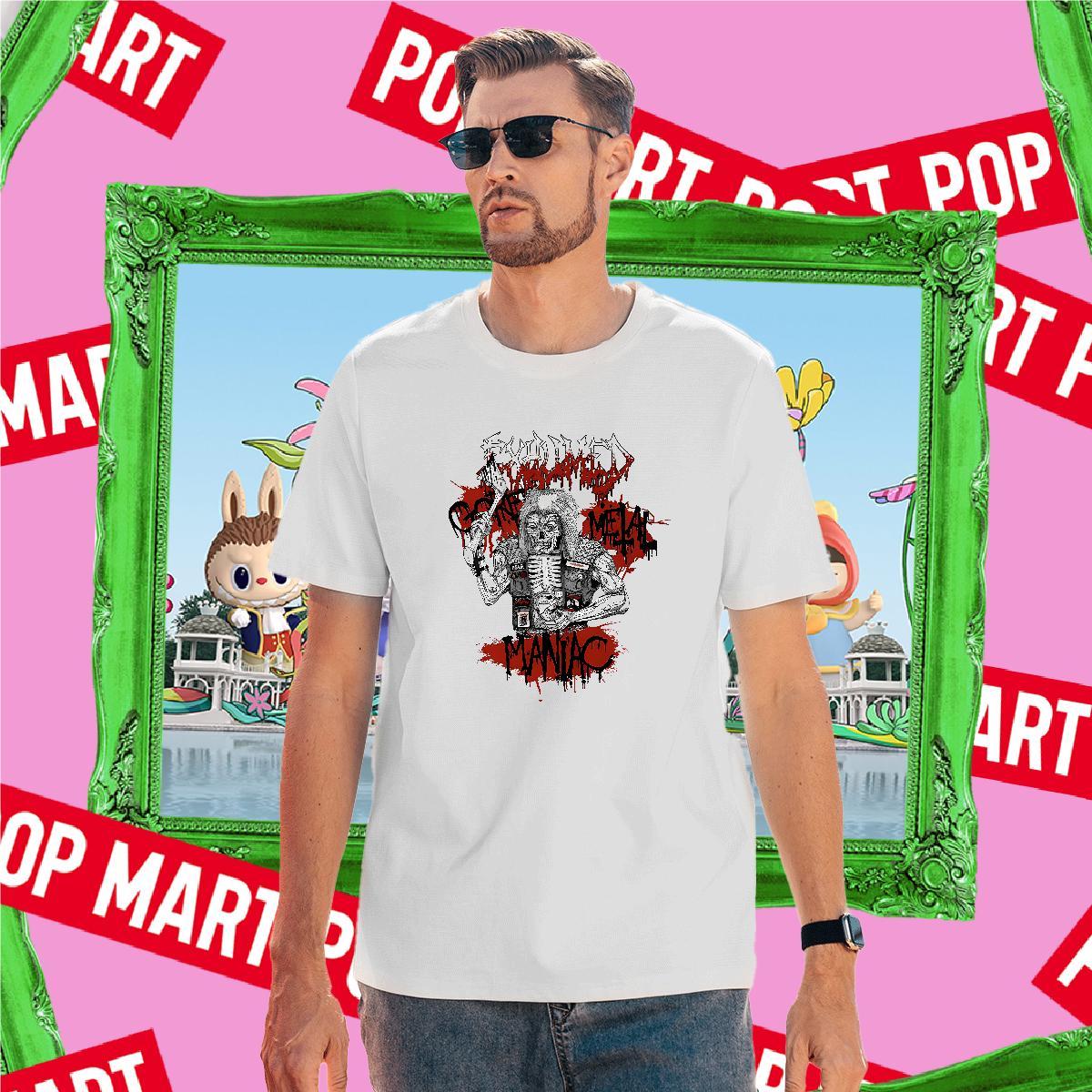 DIY Customized skull Tshirts 230g 100% Cotton Man T Shirts Anime Print Beach Breathable Short Sleeve Loose Fit Clothings
