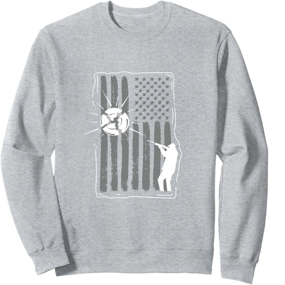 Long Sleeve Shirts for Men sweatshirt Skeet Shooting Clay Hunter USA Flag Funny Gift Sweatshirt T shirt Tee Streetwear Casual tops clothes