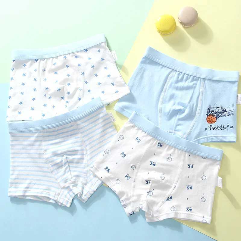 4PCS/LOT Children Boys Underwear Cartoon Childrens Shorts Panties Baby Boy Toddler Boxers Stripes Teenagers Cotton Underpants Y240821