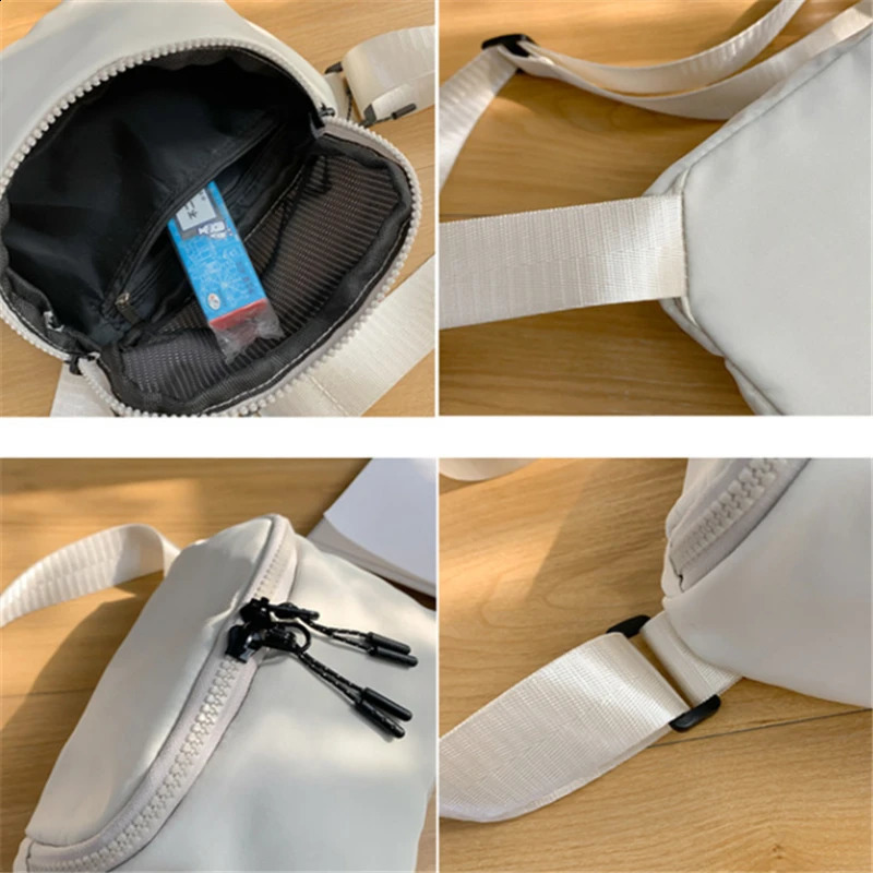 MenWomen Simple Crossbody Bags SmallBig 2 Sizes Multi Layer Large Capacity Chest Travel Canvas Phone Shoulder 240821