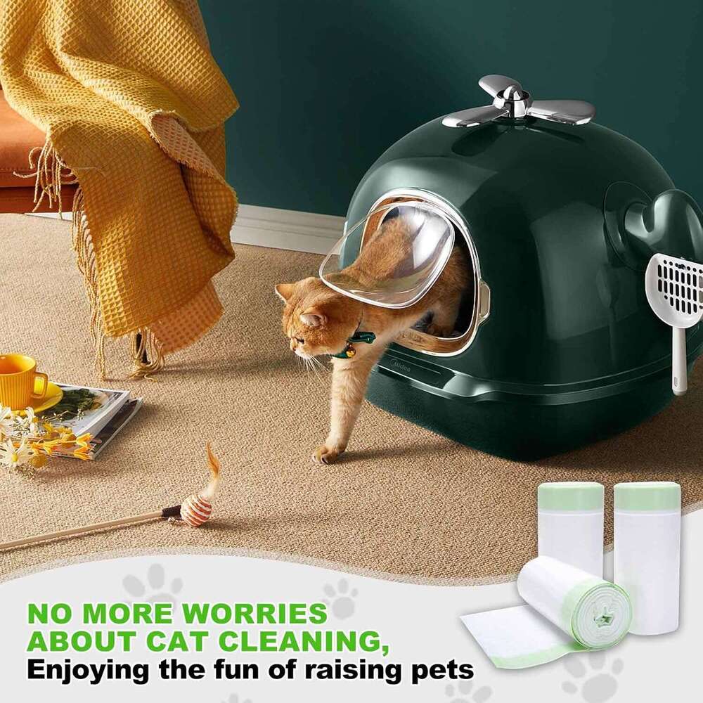 Hakrbcs Bags for Robot 4 and 3, 60 Pack Drawstring Self Cleaning Cat Litter Box ers, Extra Thick Waste Drawer ers Heavy Duty