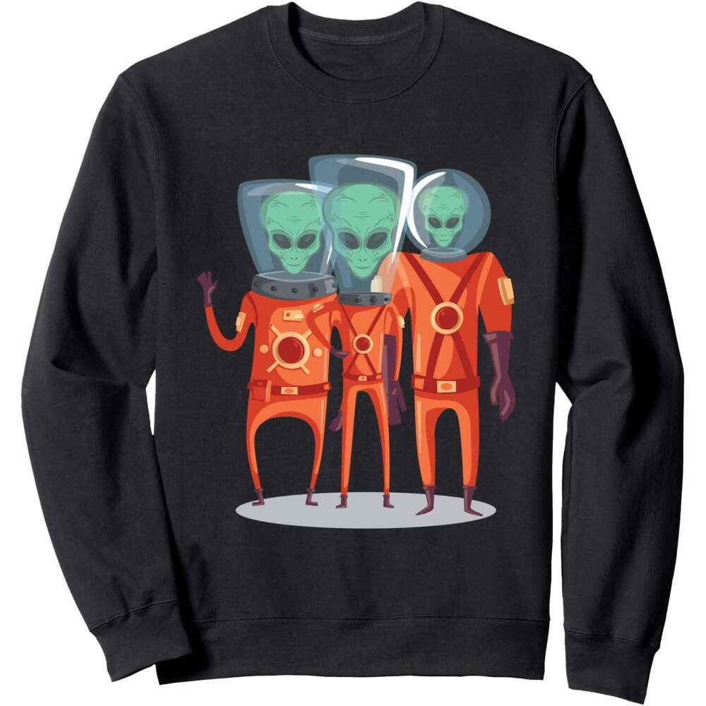 Long Sleeve Shirts for Men sweatshirt Alien Team Of 3 Greeting Funny Geeky Nerdy Gift Sweatshirt T shirt Tee Streetwear Casual tops clothes
