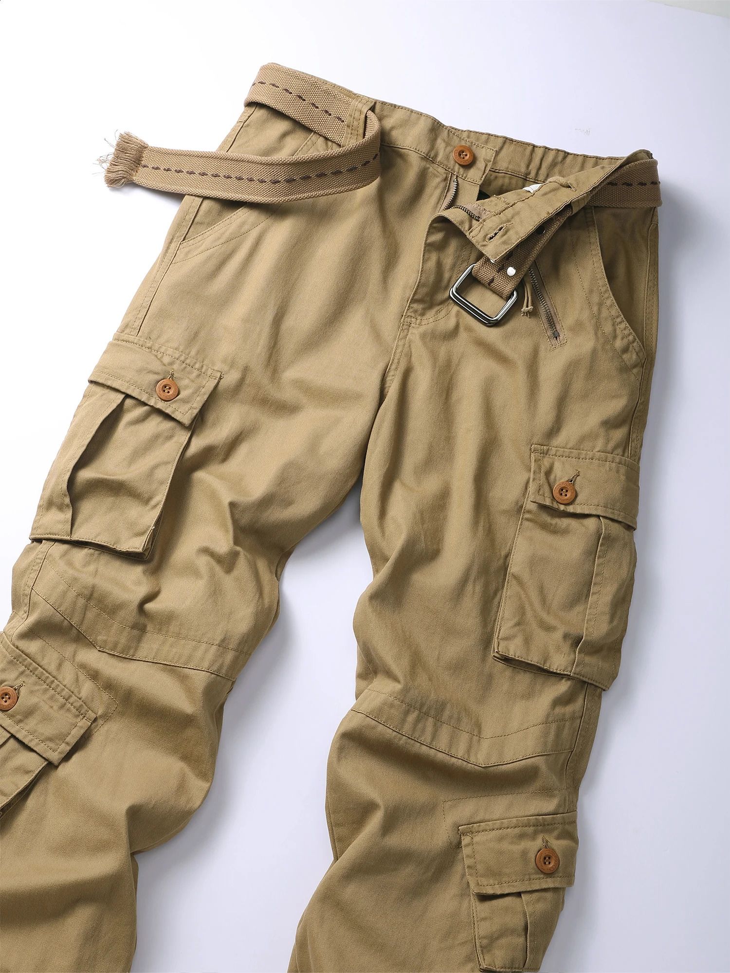 AKARMY Mens Loose Straight Multi Pocket Casual Pants Camo Outdoor Training Sports Tactical 240821