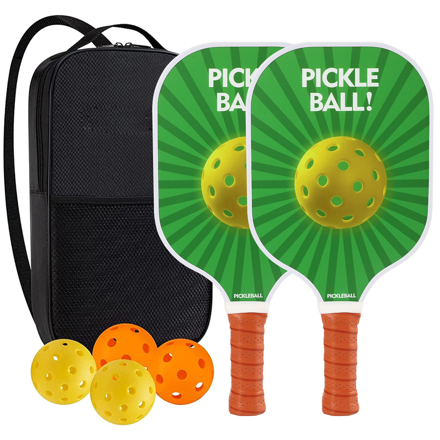 Palette de pickleball en fibre de verre haute performance pour les jeux de plein air compétitifs 2 paddle 4 balle 1 sac 9958