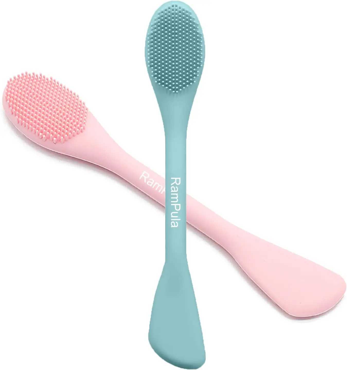 Facial Cleansing Brush 2 in 1 Silicone Face Mask Brush Face Scrubber For Exfoliating Massaging Remove Blackheads Makeup S Y240821