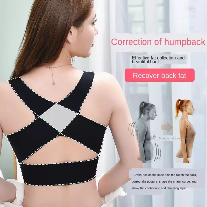 Women Sports Bras For Push Up Bra Posture Corrector Bralette Front Clre Female Underwear Cross Back Tops Top 24