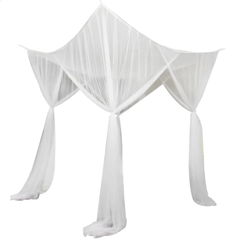 Mosquito Net White for Double Four Corner Bed Post Canopy Full Queen King Size Bedding Curtains 240820
