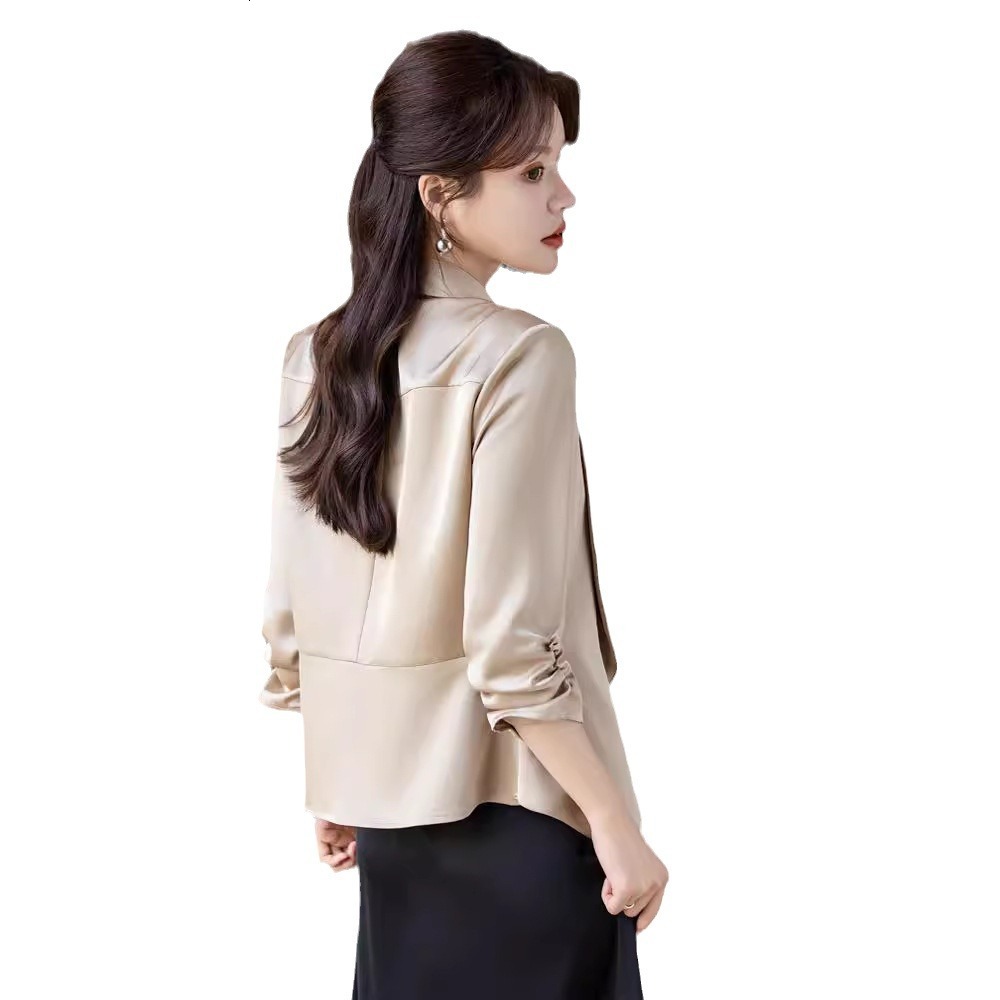 Sunscreen breathable acetate satin small suit jacket for women's summer new style, high-end feeling, short and casual cardigan