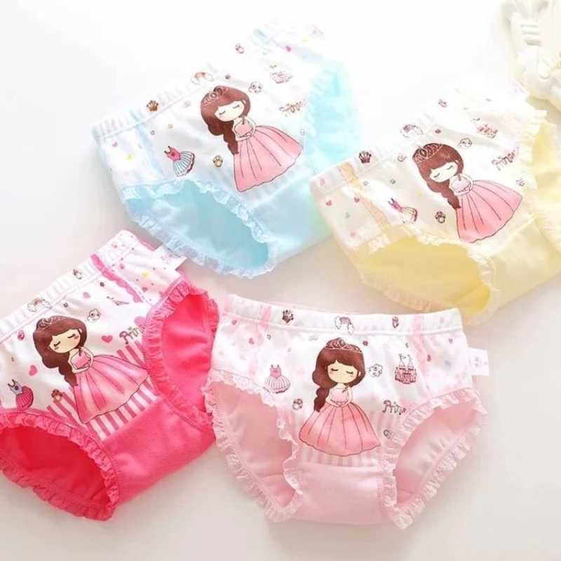Hot 1pc Random Color Cute Baby Girls Panties Cotton Kids Underwear for Baby Cute Print Briefs 2-10Y Childrens Clothing Y240821