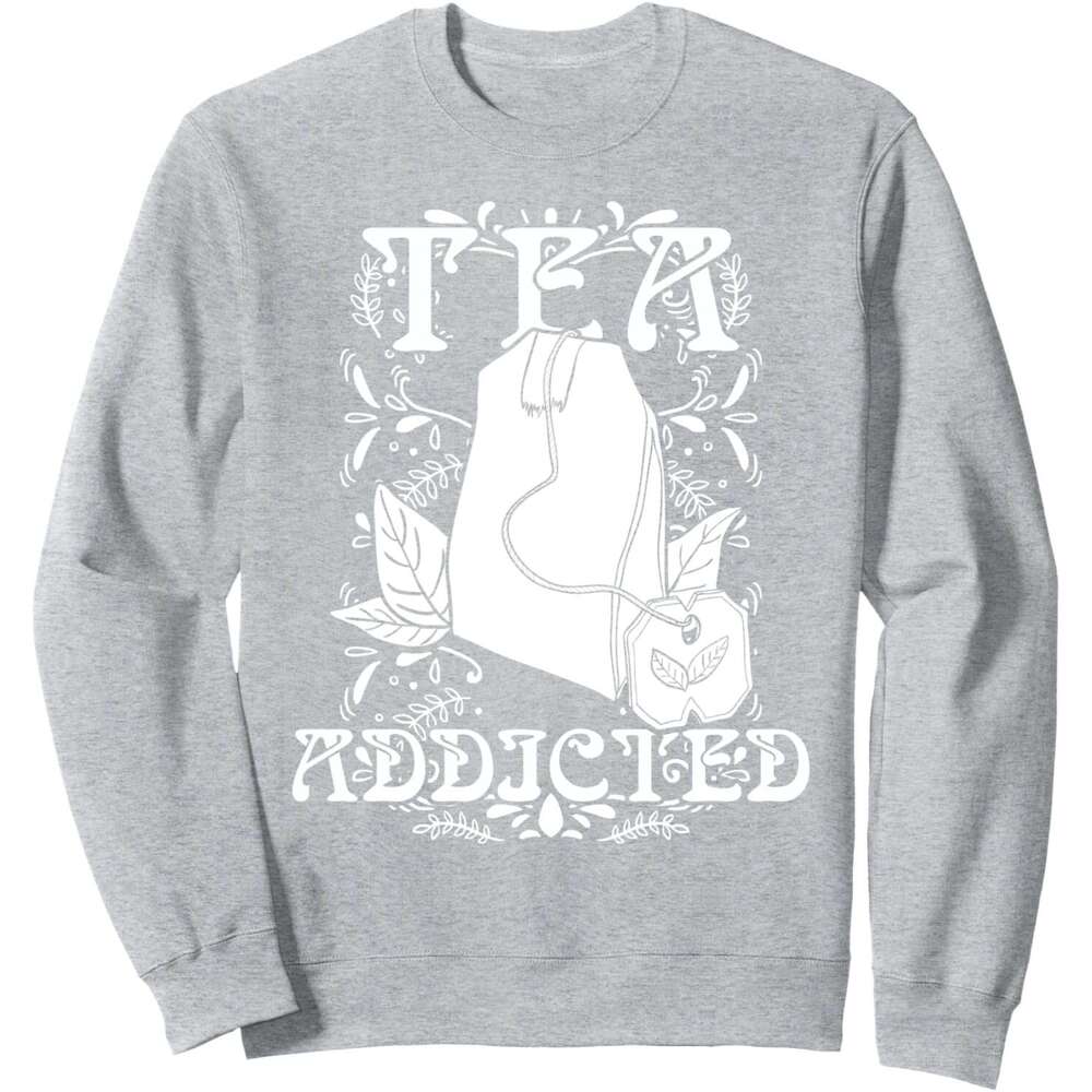 Long Sleeve Shirts for Men sweatshirt Addicted Tea Lover Drinker Cute Funny Gift Sweatshirt T shirt Tee Streetwear Casual tops clothes