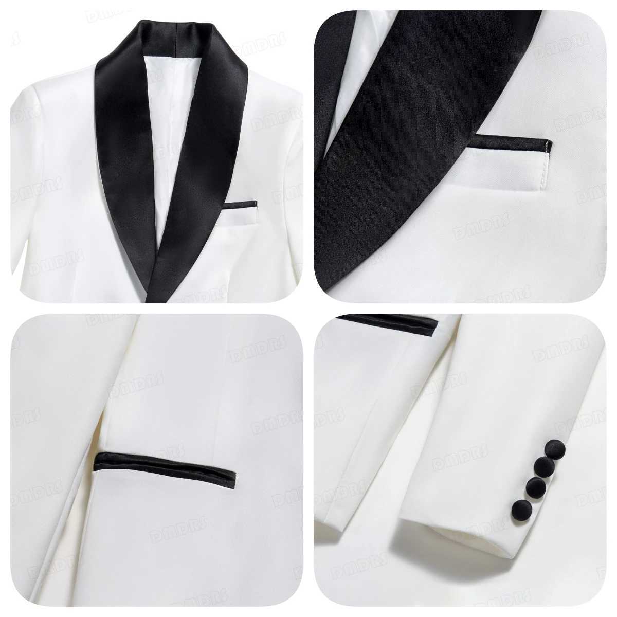 Suits 24H Ship White Formal Kids Suit Set 4 Pieces Suits For Boys From 3-14 Years Wedding Tuxedo For Kids Ring Bear