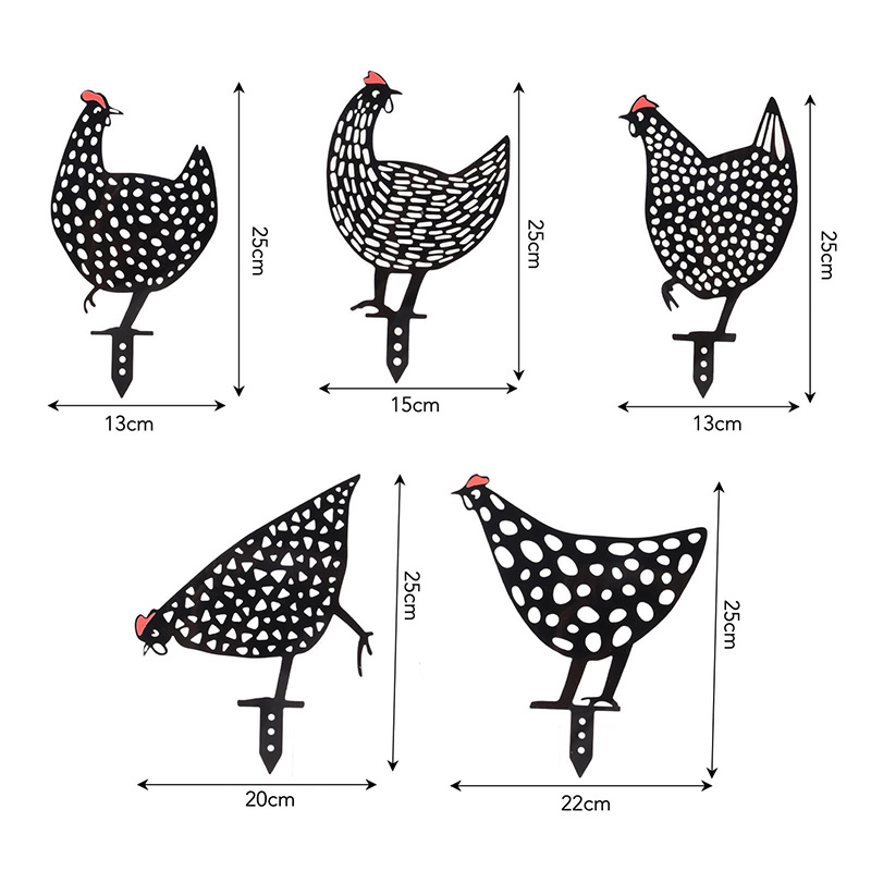Garden Decoration Hollow Out Rooster Animal Silhouette Statue Decoration Lifelike Decorations Chicken Farm Decoration