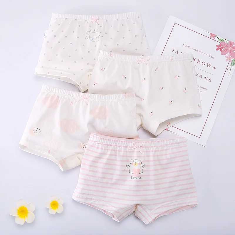 3-8 year old childrens underwear womens pure cotton childrens cartoon boxer Y240821