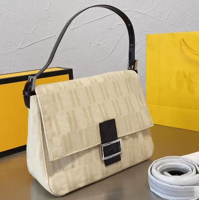2024 New Vintage Handbag Purse Fashion Letter Baguetter Canvas Hobo Shoulder Bag Wallets All match women designers Lady Tote Metal Hasp CRG2408217F16