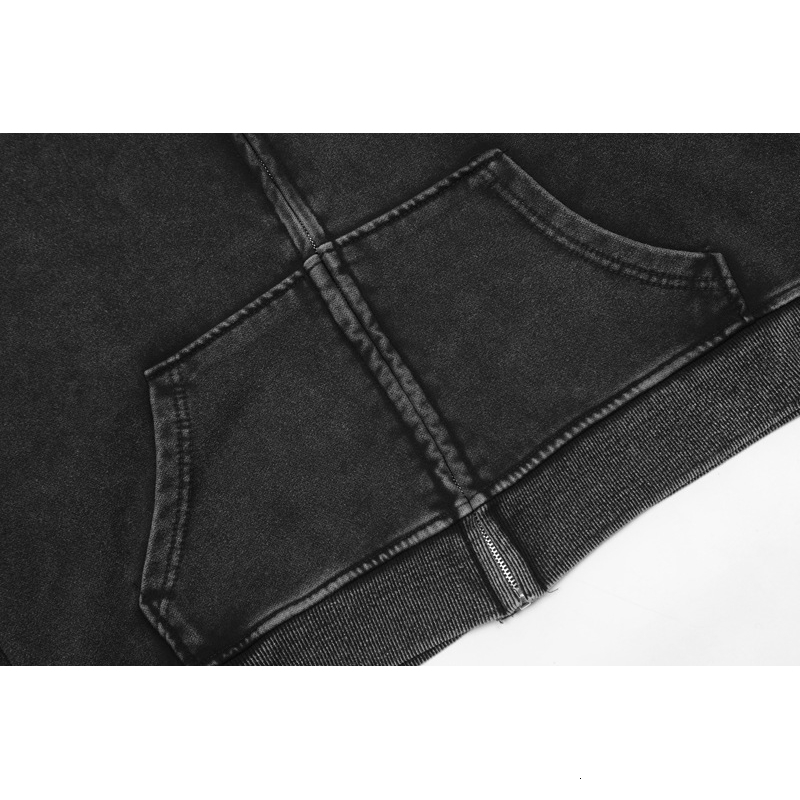 Hip Hop Large Black Casual Sweatshirt Spring Autumn Laundry Bag Zipper Hoodie 240718