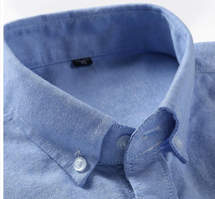 Oxford Shirts Pure Cotton Men Long Sleeve Pure Cotton Solid Stripe Leisure Embroidered Horse Streetwear Business Men's Casual Shirts Plus Size 6X