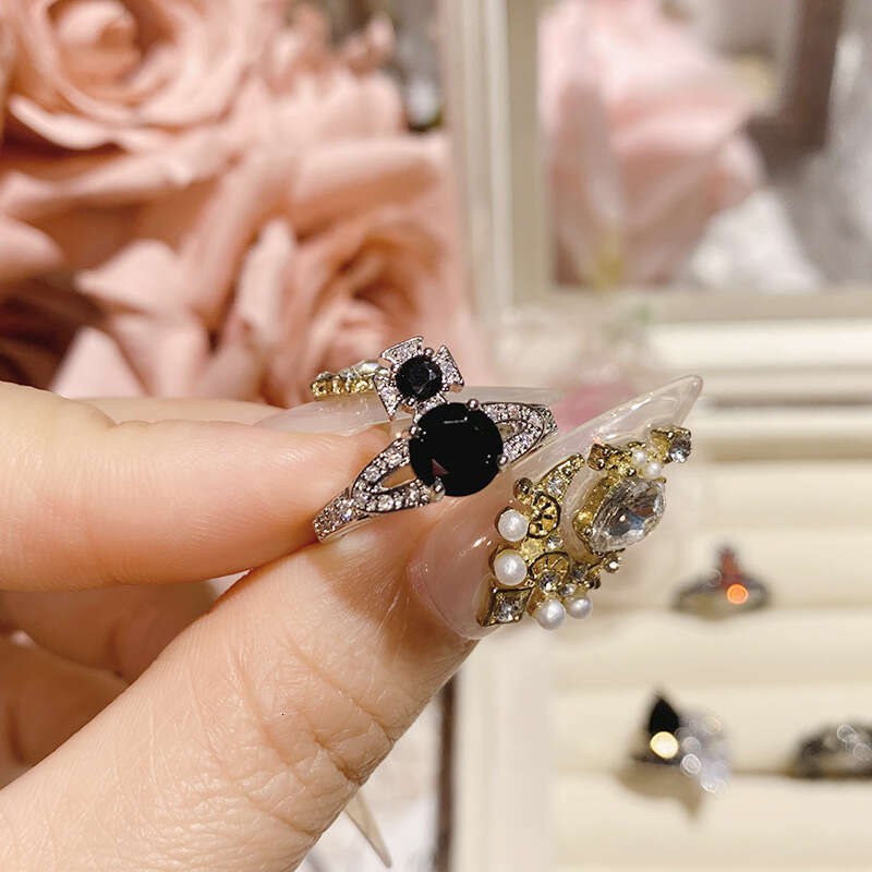 2024 Brand Wedding Rings Luxury Designer Jewelry 925 Sterling Silver Fill Radiant Shape Black 5A Cubic Zircon Party CZ Diamond Women Engagement Bridal