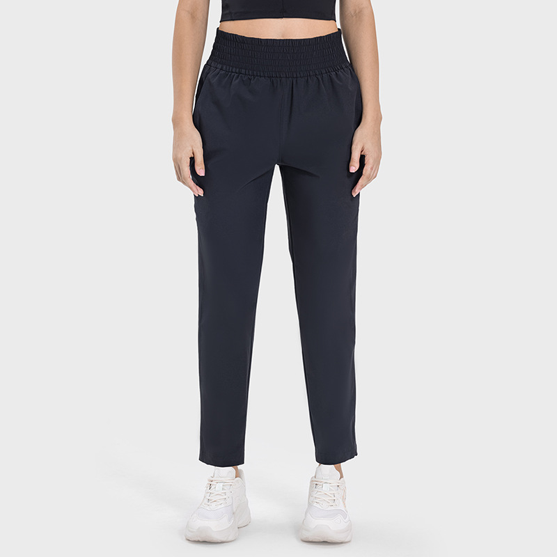 LLL073 Womens Ninth Pants Jogger Yoga Pants Jogging Sport Gym Running Casual Long Pant Elastic For Autumn and Winter