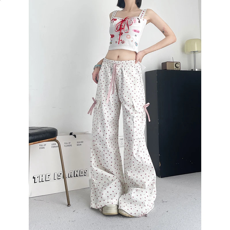 Autumn Women Korean Joggers Y2k Japanese Streetwear Sweet Long Parachute Grunge Pantalones 2000s Sweat Pants Loose Casual Z260314