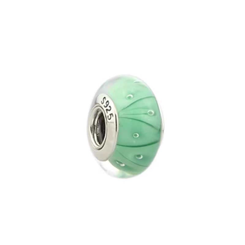 Colorful Pink Green Bubble Glass Charm S925 Snake Bracelet Bangle Trinket Free Shipping Beads For Jewelry Making DIY Wholesale