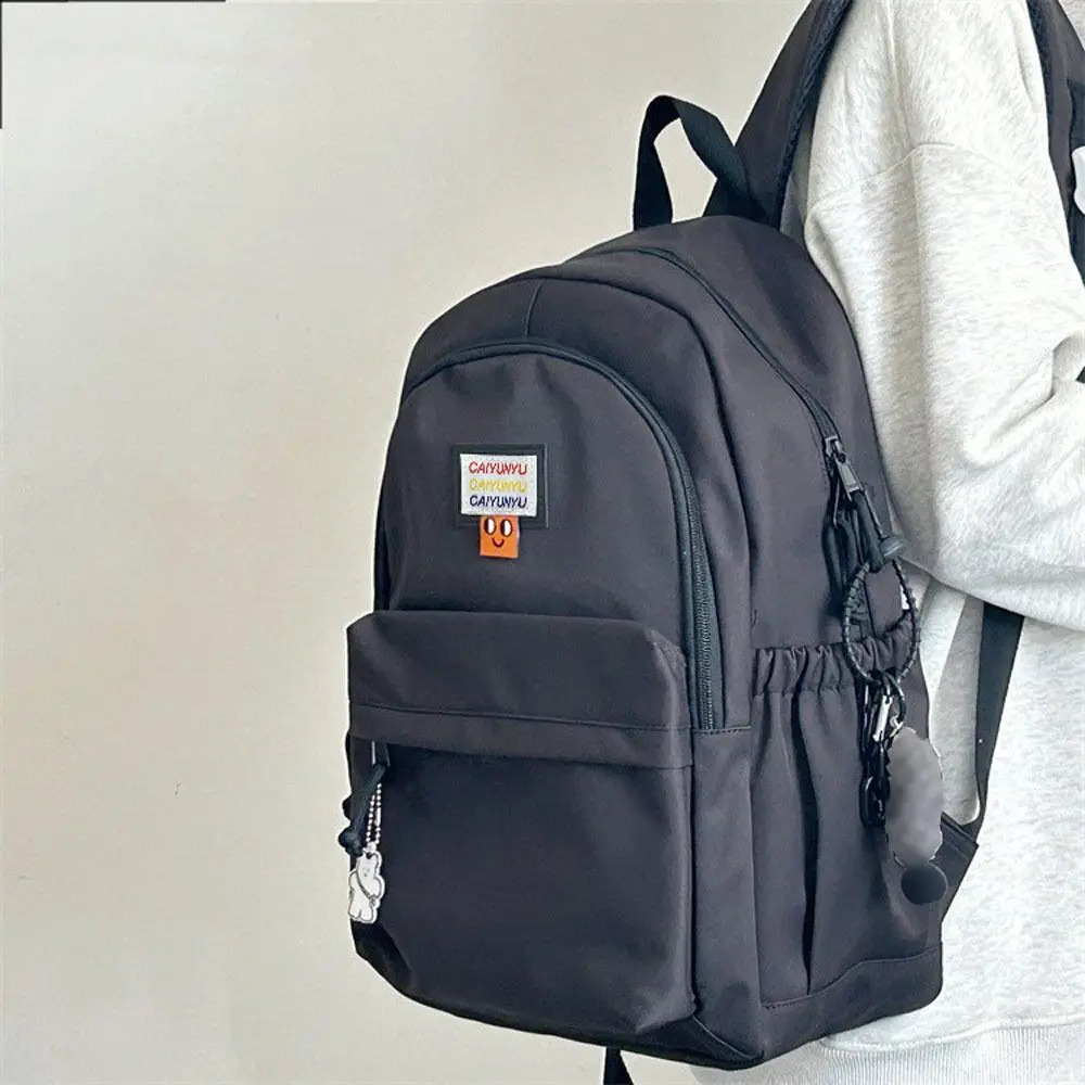 Large capacity backpack shoulder bag nylon travel student daily zipper 240820