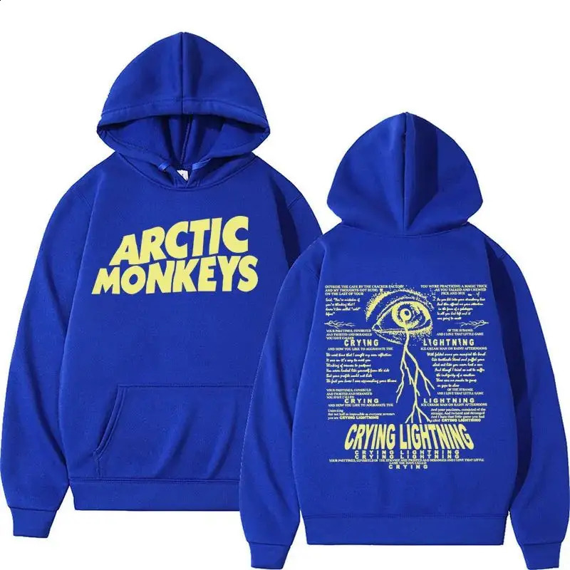 Rock Arctic Monkey Weeping Lightning Hoodie Mens Harajuku Hip Hop Punk Gothic Sportswear Casual Printed Cotton 240820