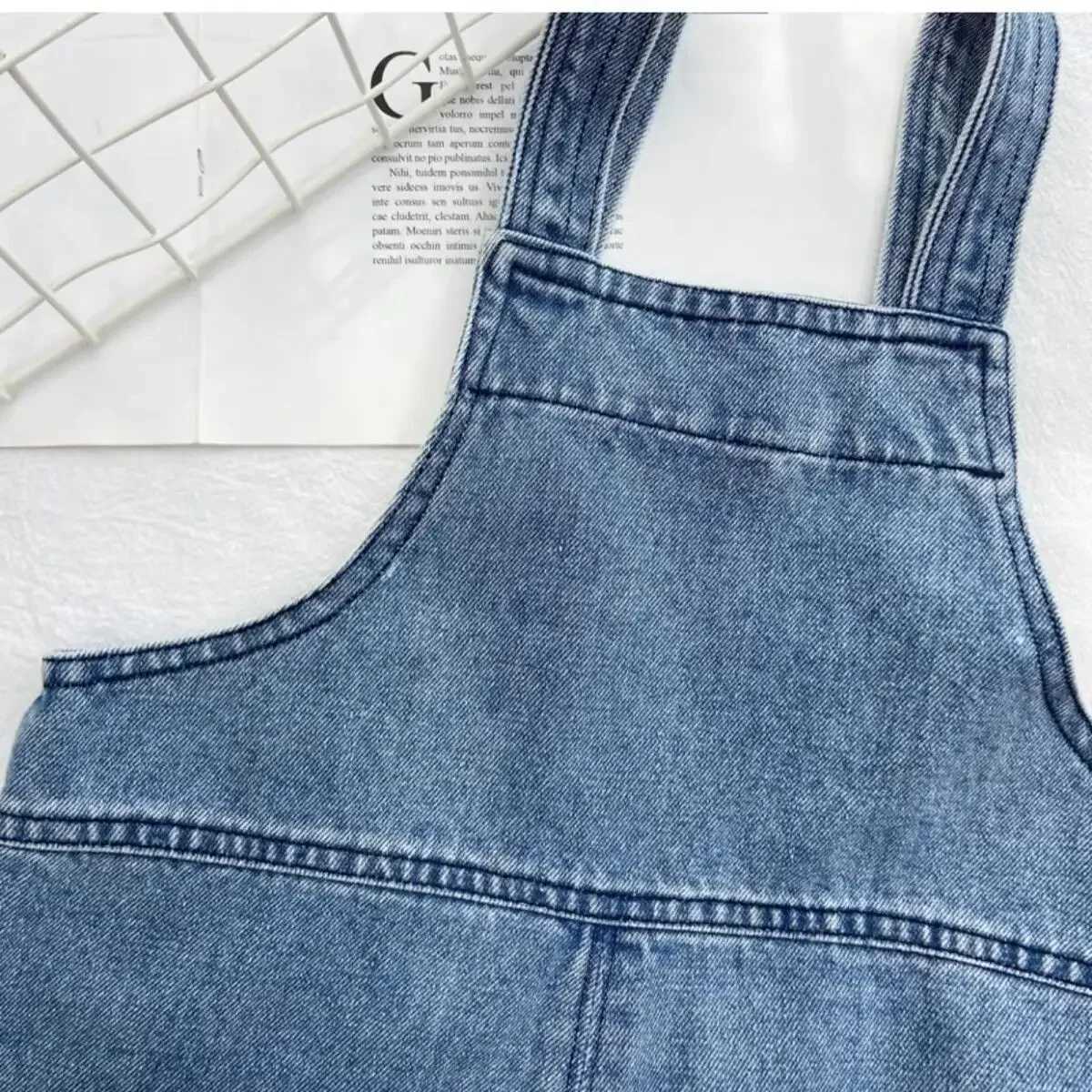 New summer childrens clothing baby girl boy denim covered pure soft casual childrens jeans jumpsuit baby bib pants 1-5 years W240822
