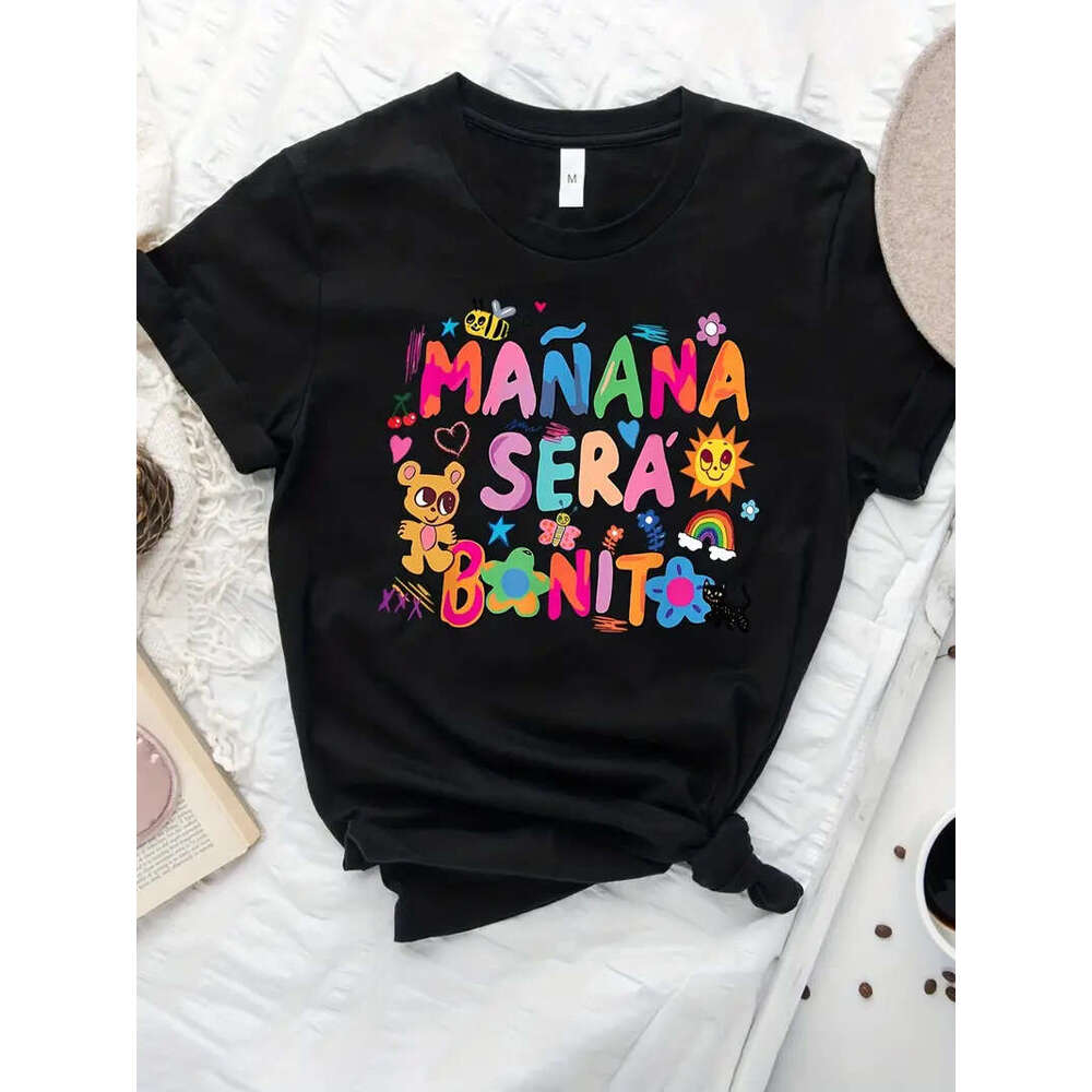 Print Cartoon T-Shirt, Short Sleeve Crew Neck Casual Top For Summer & Spring, Women's Clothing