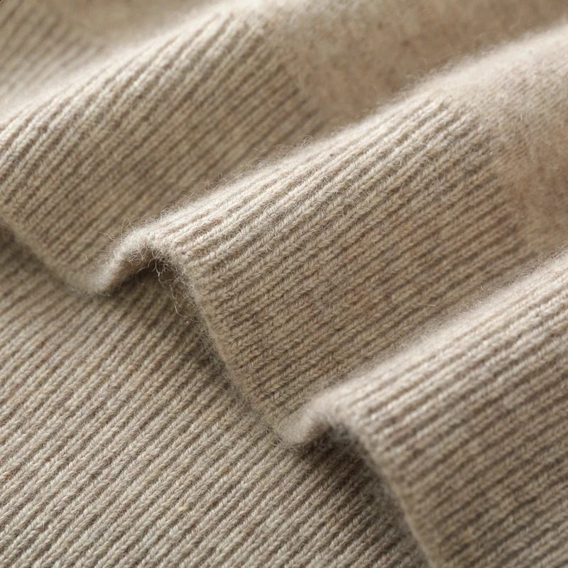 autumn and winter mens 100% pure wool knit cardigan V-neck loose business casual sweater coat 240821
