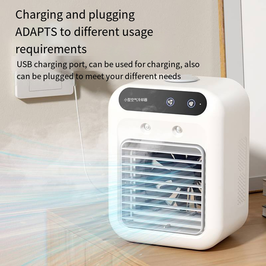 Spray desktop air conditioner fan, two-speed wind mode, 500ml large capacity water tank, spray humidification