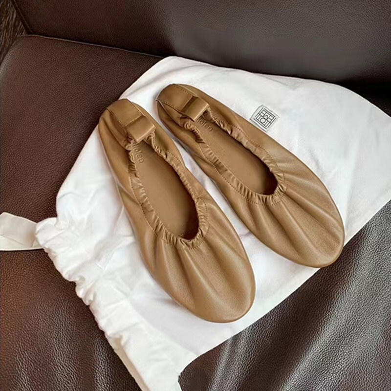 Ddmysports Grape Mom S Same French Lazy Style Round Ead Soft Sole Sheepskin Grandma With One Step Versatile Single Shoes Women Genuine Leather OUTDOOR