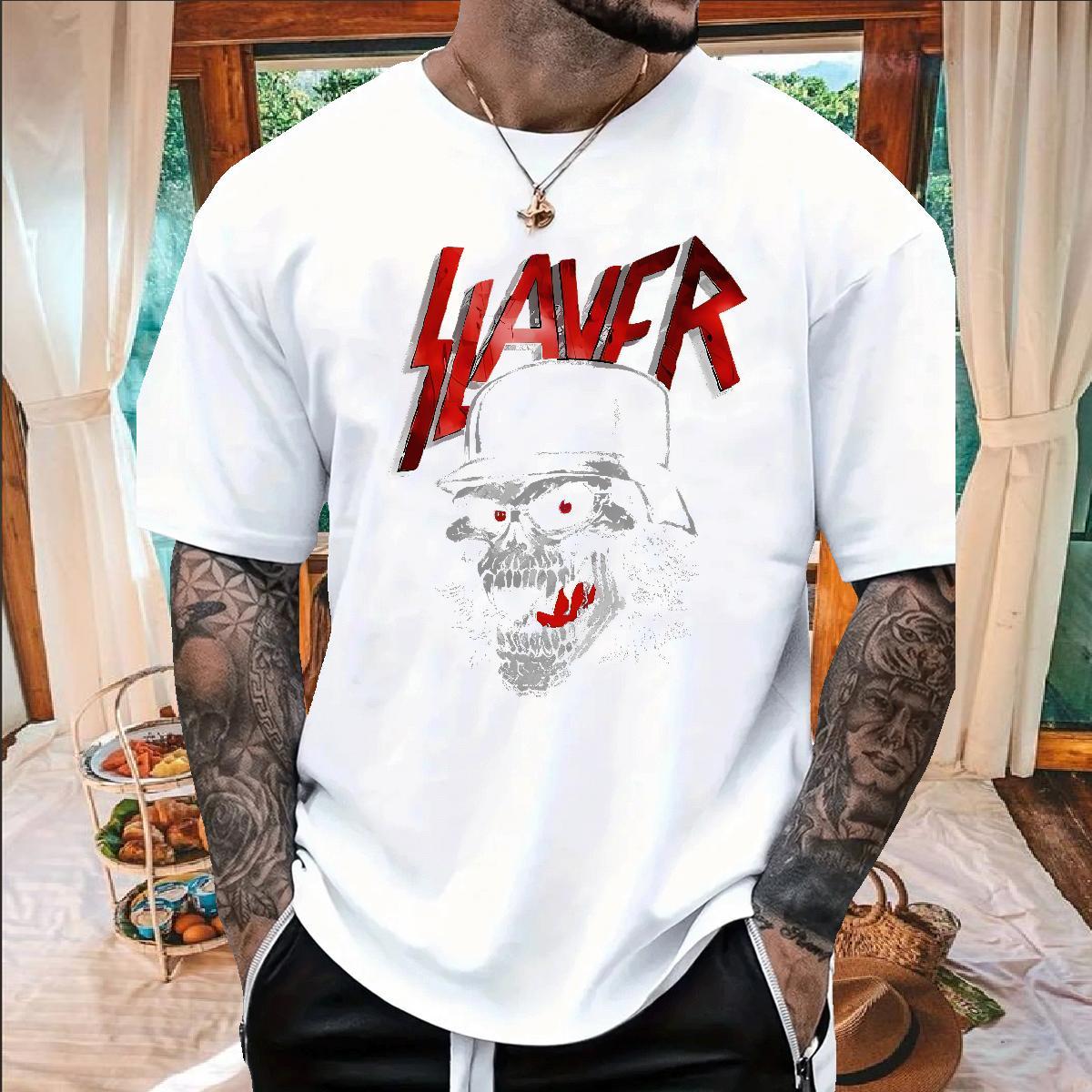 Free Shipping skull Men Clothes T-Shirt 100% Cotton 230g Mens T Shirts DIY Casual Daily Wear Breathable Short Sleeve Loose Tops Tees