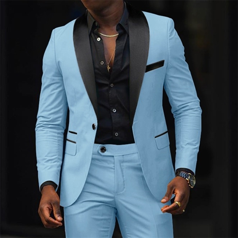 Mens Suit Jacket Autumn Slim Fit One Button Blazer Fashion Formal England Male Dress Coat Trousers Pants 2 Pieces Set 240820