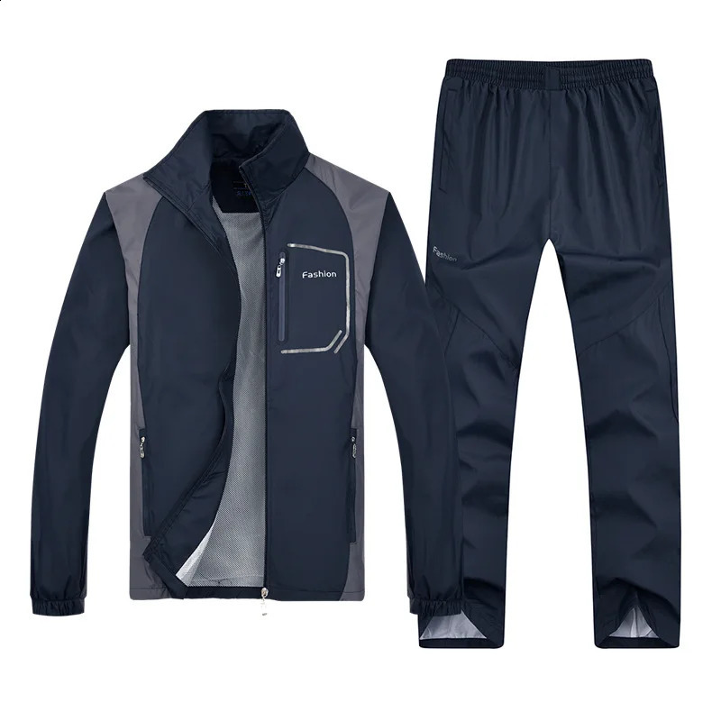 Mens Sweatsuit Tracksuit 2 Piece JacketSweat pants Outfit Long Sleeve Jogging Sports Suit Sets Male Clothing Plus Size 5XL 240821