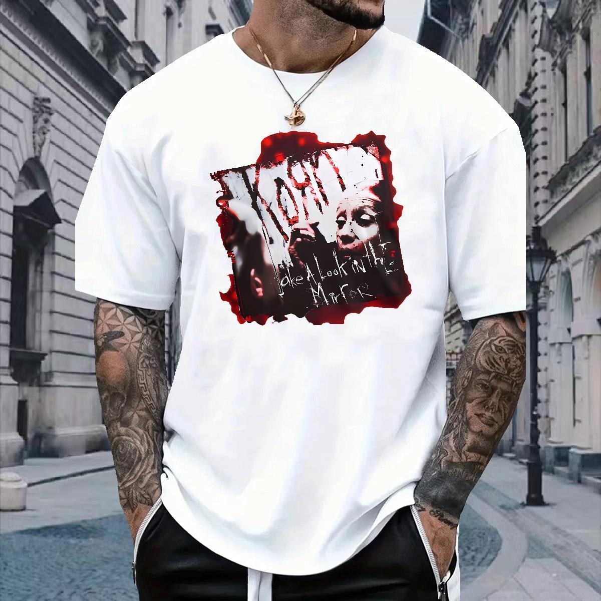 Customized Couples T Shirts 230g Pure Cotton Beach scary O-Neck Short Sleeve T Shirts Men Soft Black Oversized Wear