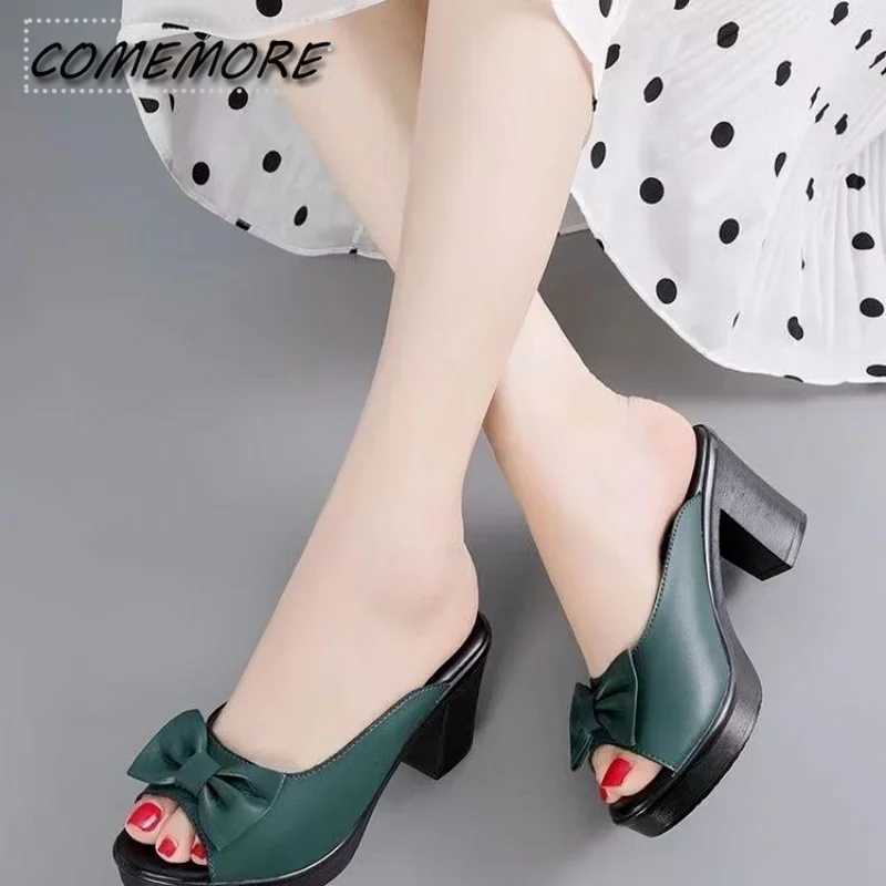 Luxury Womens Shoes Sandals Luxury Woman Summer Comfortable Slippers Butterfly-knot Flip Flops Thick Sole Mules Casual Footwear CL240806