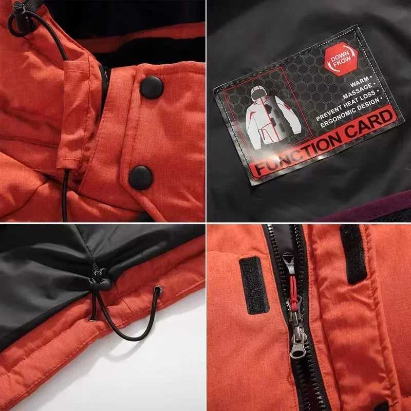 Puffer jacket -20 Degree Winter Parkas Men Down Jacket Male 90% White Duck Down Jacket Hooded Luxury Thick Warm Padded Snow Coat Oversized M240821