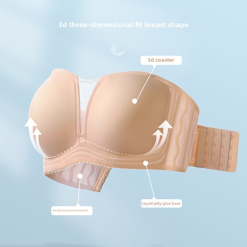 Strapless strapless lingerie for women in summer, thin small breasts gathered together, slip anti glare, invisible and traceless beautiful backless br