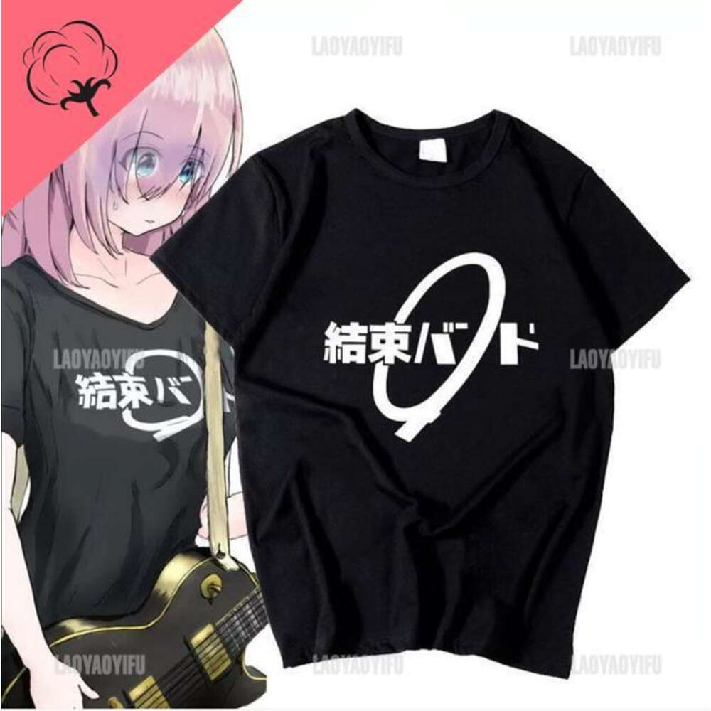 BOCCHI Anime THE ROCK Hitori Bocchi Tshirt Funny Cotton T-Shirt Kawaii Cartoon Unixex Shirt Gothic Y2k Men Women Clothing