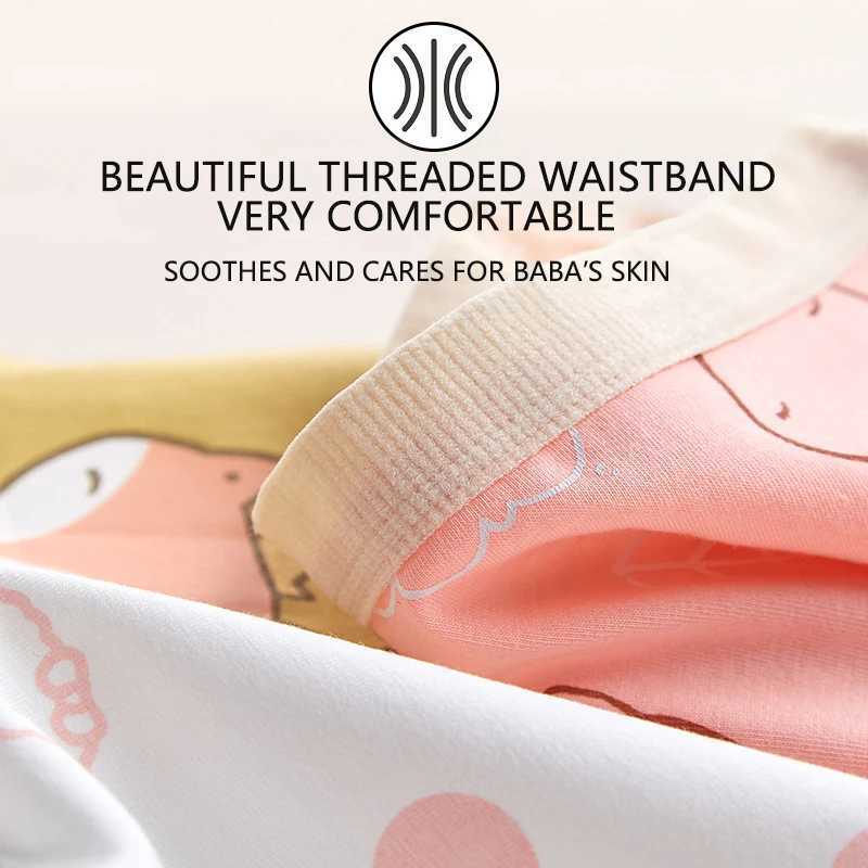 4PCS Girls Cotton Panties Summer Kid Thin Breathable Cartoon Briefs Young Children Underwears Toddler Antibacterial Knickers Y240821